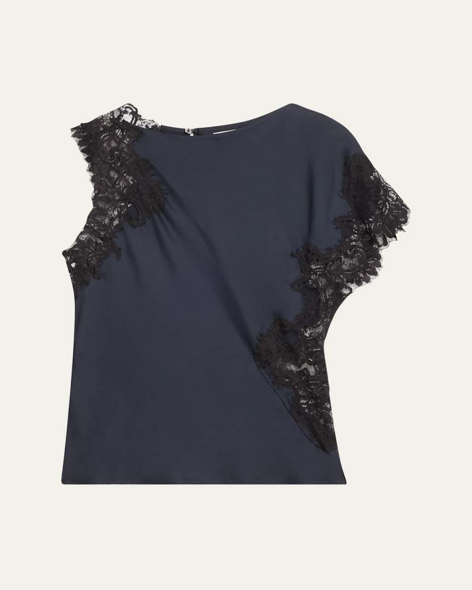 Alessia Satin and Lace Top